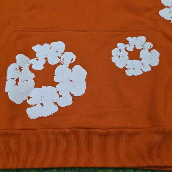 Orange Denim Tear Hoodie in Medium - Picture 7 of 12